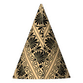 Griechisches Mittelmeer Arabeske Muster Brown Partyhütchen (Rückseite)