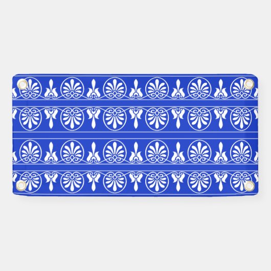 Griechisches Mittelmeer-Muster Blau Banner (Horizontal)