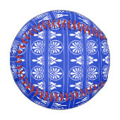 Griechisches Mittelmeer-Muster Blau Baseball (Vorderseite Links)