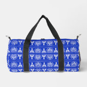 Griechisches Mittelmeer-Muster Blau Duffle Bag (Vorderseite)