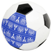 Griechisches Mittelmeer-Muster Blau Fußball (Dreiviertel)