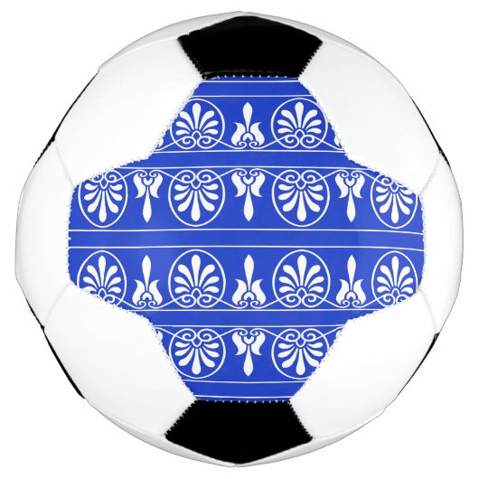 Griechisches Mittelmeer-Muster Blau Fußball (Vorderseite)