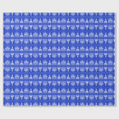Griechisches Mittelmeer-Muster Blau Geschenkpapier (Flach)