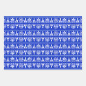 Griechisches Mittelmeer-Muster Blau Geschenkpapier Set (Vorderseite)