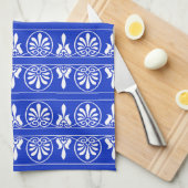 Griechisches Mittelmeer-Muster Blau Geschirrtuch (Viertel Falte)