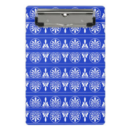 Griechisches Mittelmeer-Muster Blau Mini Klemmbrett