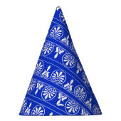 Griechisches Mittelmeer-Muster Blau Partyhütchen (Rechts)