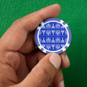Griechisches Mittelmeer-Muster Blau Pokerchips