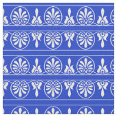 Griechisches Mittelmeer-Muster Blau Stoff (Nahaufnahme)