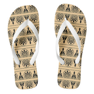 Griechisches Mittelmeer-Muster Brown Badesandalen