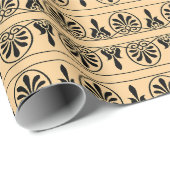 Griechisches Mittelmeer-Muster Brown Geschenkpapier (Rolleneckpunkt)