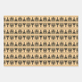 Griechisches Mittelmeer-Muster Brown Geschenkpapier Set (Vorderseite)