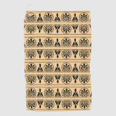 Griechisches Mittelmeer-Muster Brown Golfhandtuch (Vorderseite)