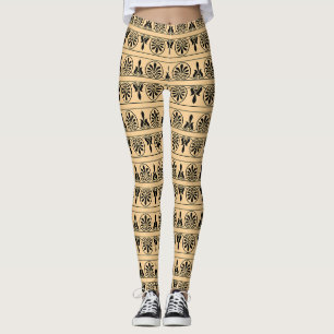 Griechisches Mittelmeer-Muster Brown Leggings