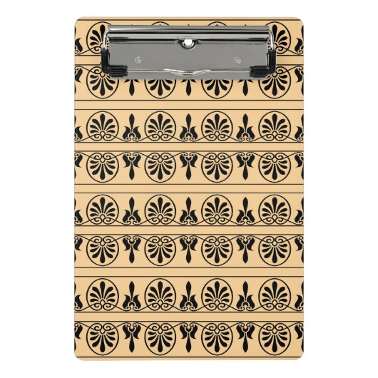 Griechisches Mittelmeer-Muster Brown Mini Klemmbrett (Vorderseite)