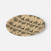 Griechisches Mittelmeer-Muster Brown Pappteller (Schrägansicht)