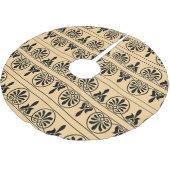 Griechisches Mittelmeer-Muster Brown Polyester Weihnachtsbaumdecke (Schrägansicht)