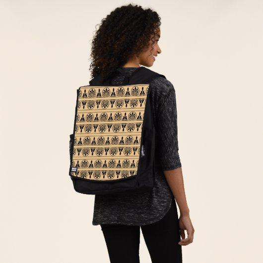 Griechisches Mittelmeer-Muster Brown Rucksack (Ausgewaschen)