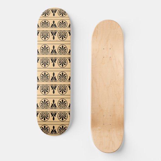 Griechisches Mittelmeer-Muster Brown Skateboard (Vorderseite)