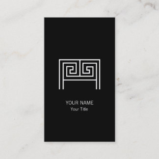 GRIECHISCHES MONOGRAMM-SCHWARZES DES BUCHSTABE-M VISITENKARTE