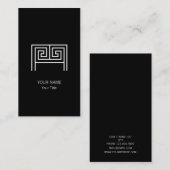 GRIECHISCHES MONOGRAMM-SCHWARZES DES BUCHSTABE-M VISITENKARTE (Vorne/Hinten)