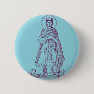 griechisches Mosaik der heiligen Agnes von Rom Button