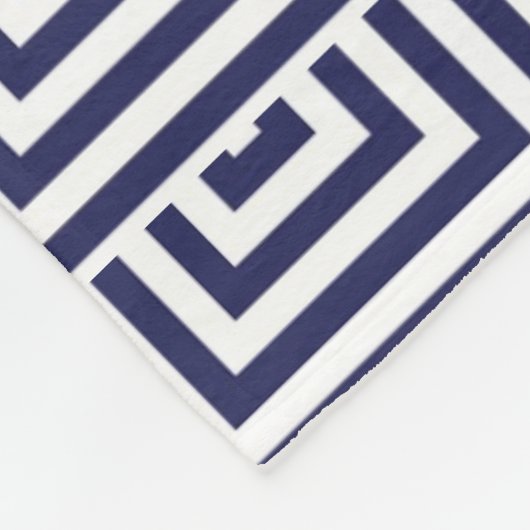Griechisches Muster des Marine-Blaus adretter Fleecedecke (Ecke)