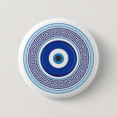 Griechisches Muster Evil Eye Nazar Button (Vorderseite)