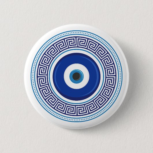 Griechisches Muster Evil Eye Nazar Button (Vorderseite)