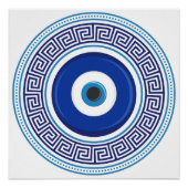 Griechisches Muster Evil Eye Nazar Poster (Vorderseite)