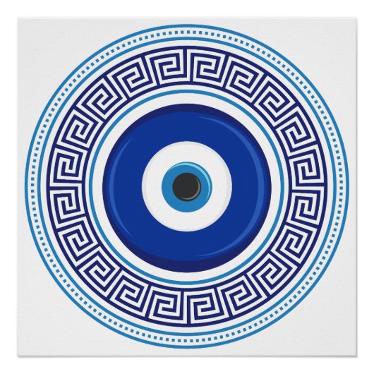 Griechisches Muster Evil Eye Nazar Poster (Vorderseite)