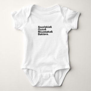 Griechisches Nahrungsmitteletzeichen-T-Shirt Baby Strampler