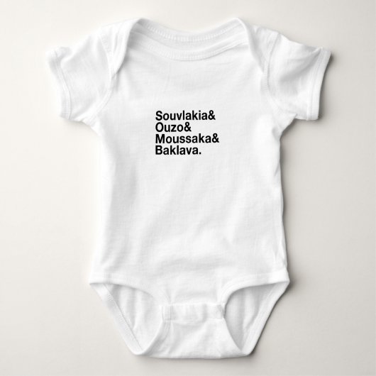 Griechisches Nahrungsmitteletzeichen-T-Shirt Baby Strampler (Vorderseite)