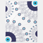 Griechisches Nazar-Schutzschild Eye Mandala-Muster Fleecedecke (Vorderseite)