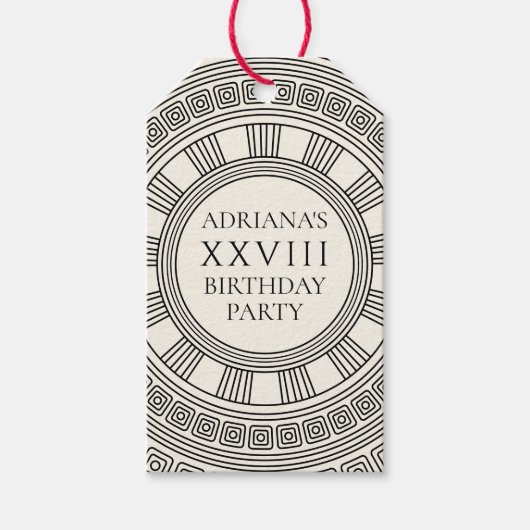 Griechisches oder römisches Toga-Party mit Mäander Geschenkanhänger (Vorderseite)