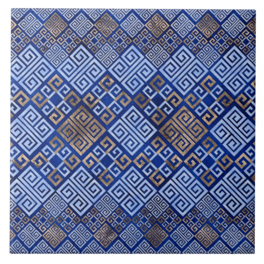 Griechisches Ornament mit Meander Key Fliese (Vorderseite)