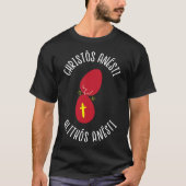 Griechisches Ostertsougrisma Rotes Ei Stechend Spi T-Shirt (Vorderseite)