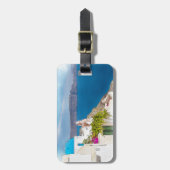 Griechisches Paradies. Aquarellmalerei von Gepäckanhänger (Vorderseite vertikal)