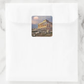 Griechisches Parthenon Quadratischer Aufkleber (Tasche)