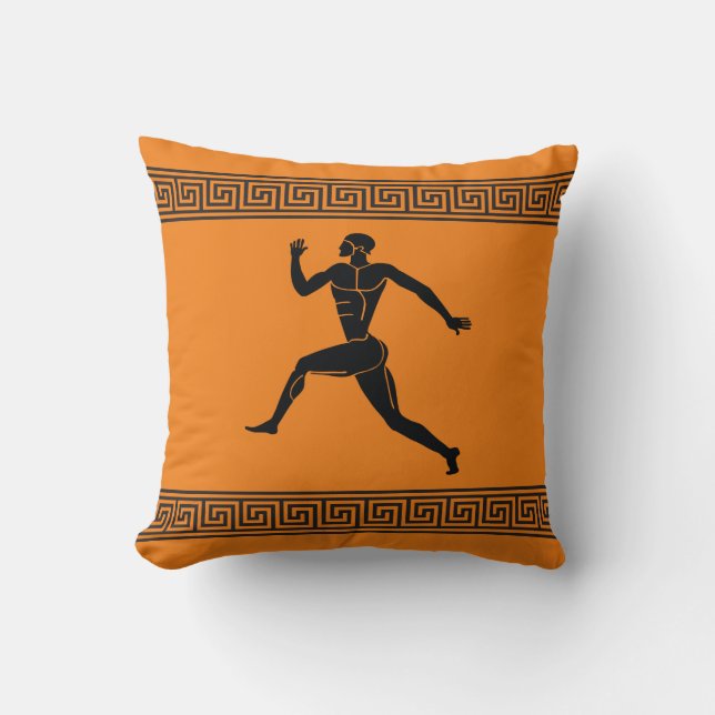 Griechisches Running Athlete Throw Kissen (Vorderseite)