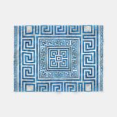 Griechisches Schloss - griechischer Meander - Blau Fleecedecke (Vorderseite (Horizontal))