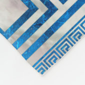 Griechisches Schloss - griechischer Meander - Blau Fleecedecke (Ecke)