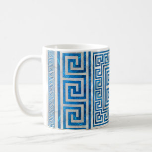 Griechisches Schloss - griechischer Meander - Blau Kaffeetasse