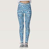 Griechisches Schloss - griechischer Meander - Blau Leggings (Vorderseite)