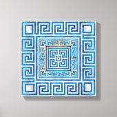 Griechisches Schloss - griechischer Meander - Blau Leinwanddruck (Vorderseite)