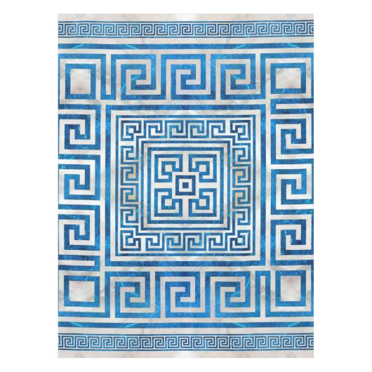 Griechisches Schloss - griechischer Meander - Blau Tischdecke (Vorderseite)