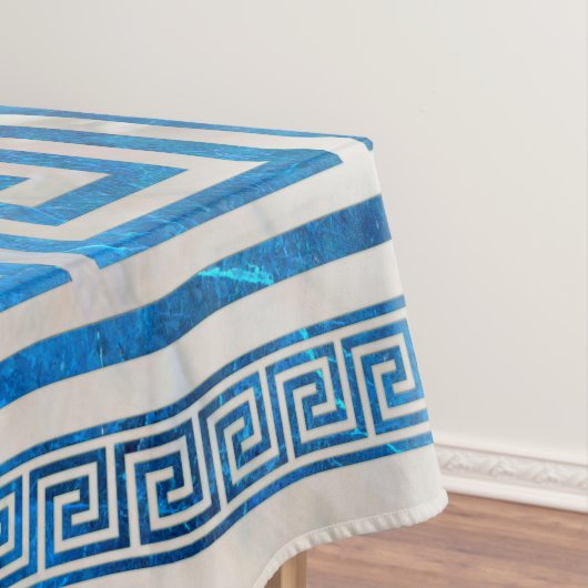 Griechisches Schloss - griechischer Meander - Blau Tischdecke (Beispiel)