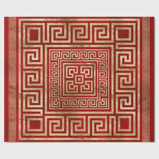 Griechisches Schloss - griechischer Meander - Deep Geschenkpapier (Flach)