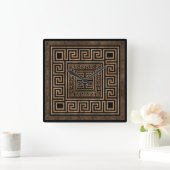 Griechisches Schloss - griechischer Meander - Gold Quadratische Wanduhr (Zuhause)