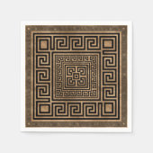 Griechisches Schloss - griechischer Meander - Gold Serviette (Vorderseite)